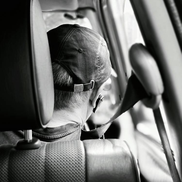 Driver undergoing an eye-exam for licence medical in Manitoba